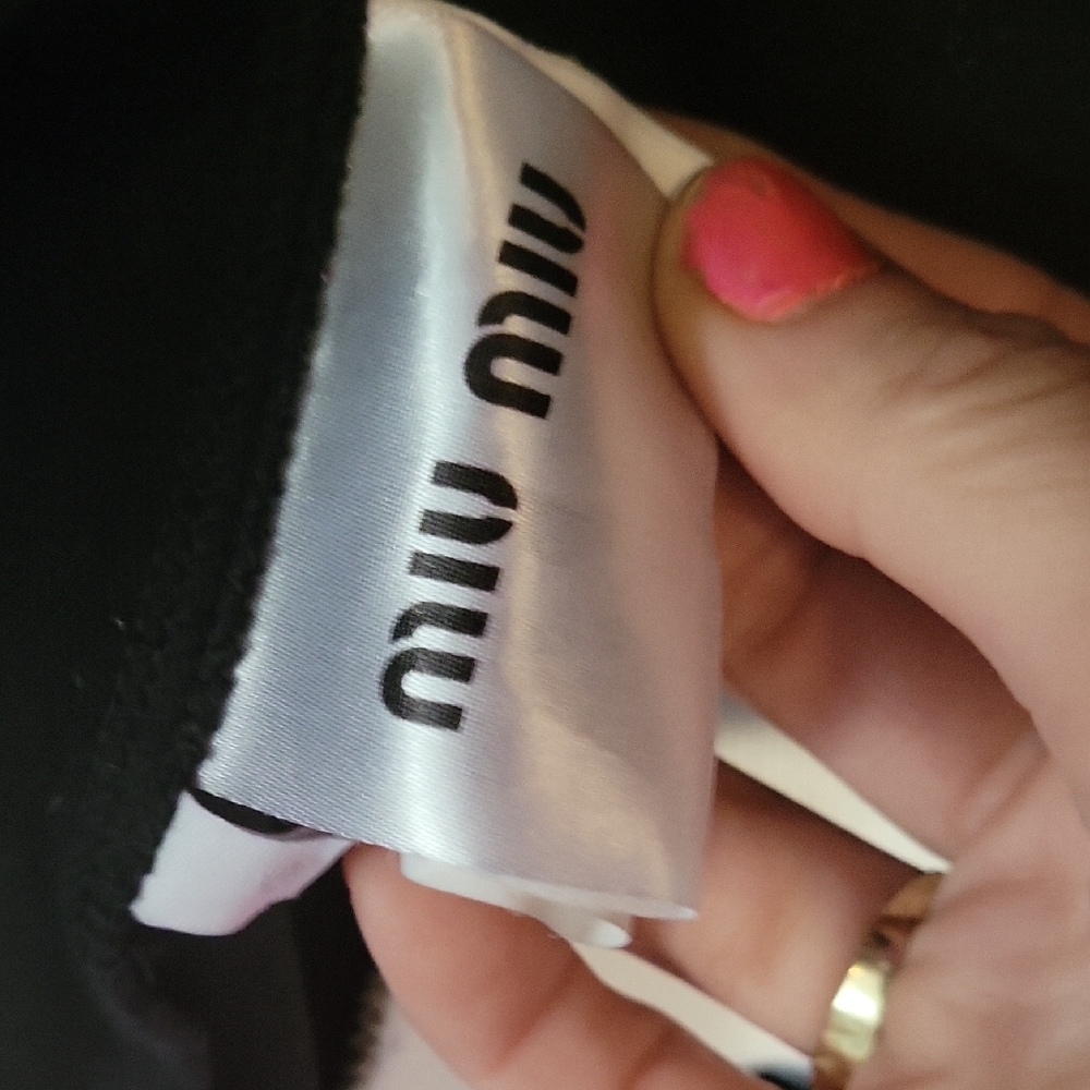 Miu Miu Black Bomber Jacket with White and Orange Accents - Picture 4 of 4
